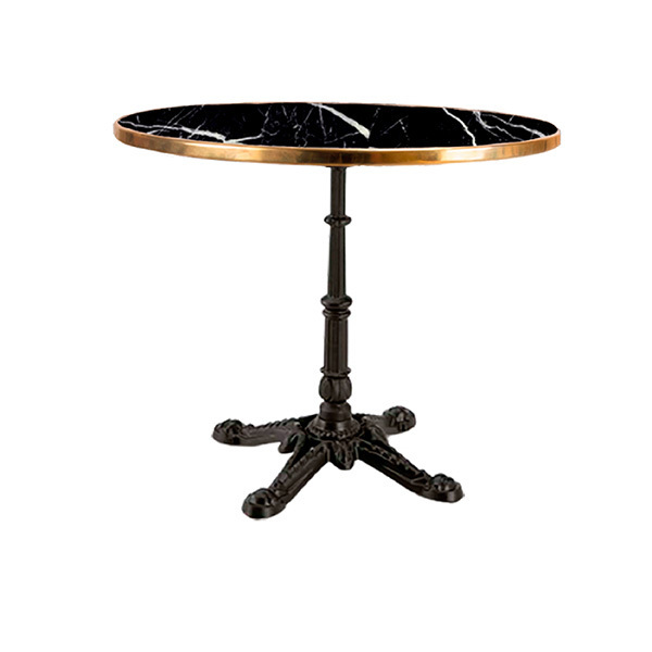 mesa marmol negro con aro de latón