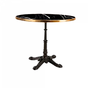 mesa marmol negro con aro de latón