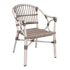 Silla Exterior Aluminio y Rattán sintético PALMA Blanco