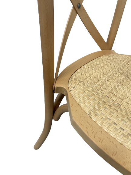 Silla crossback apilable madera asiento ratan