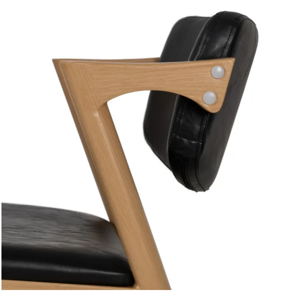 sillas comedor polipiel negra y metal efecto madera