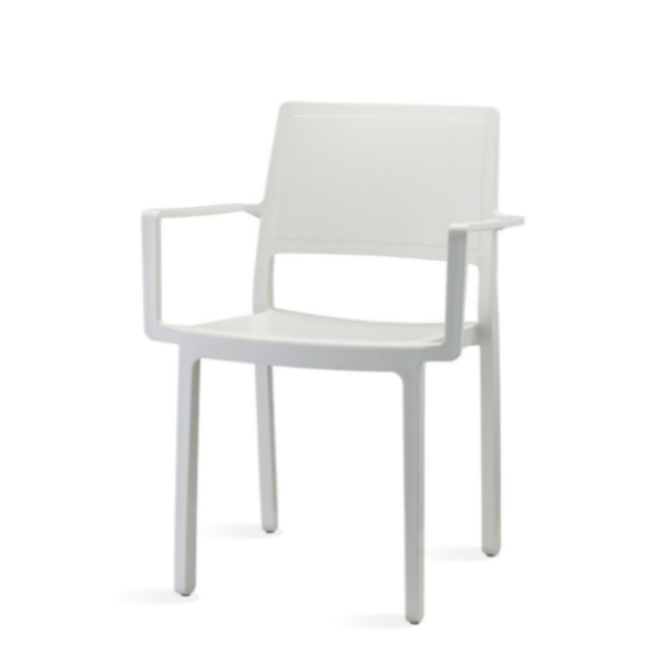 sillón plastico exterior blanco