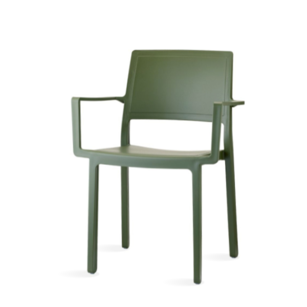 sillón plastico exterior verde oliva
