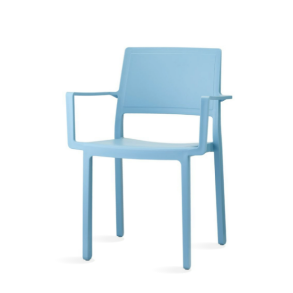 sillón plastico exterior azul