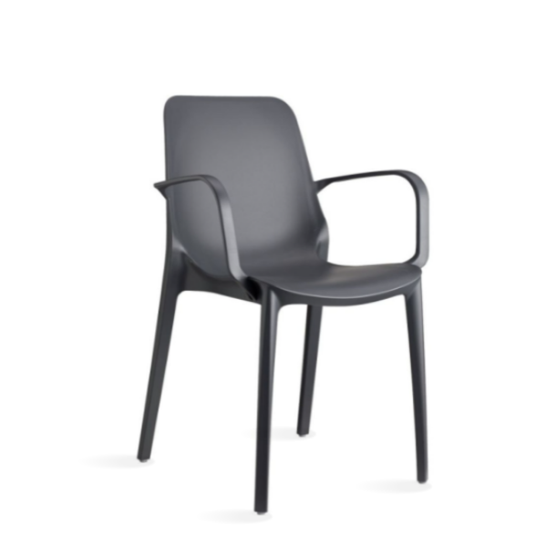 sillón plastico exterior negra