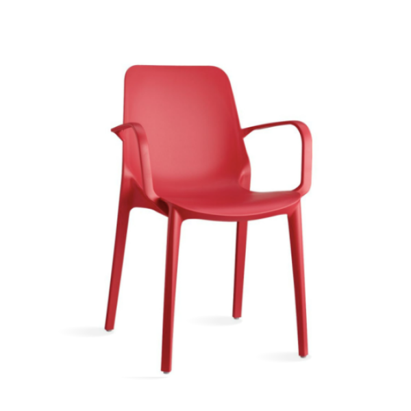 sillón plastico exterior roja