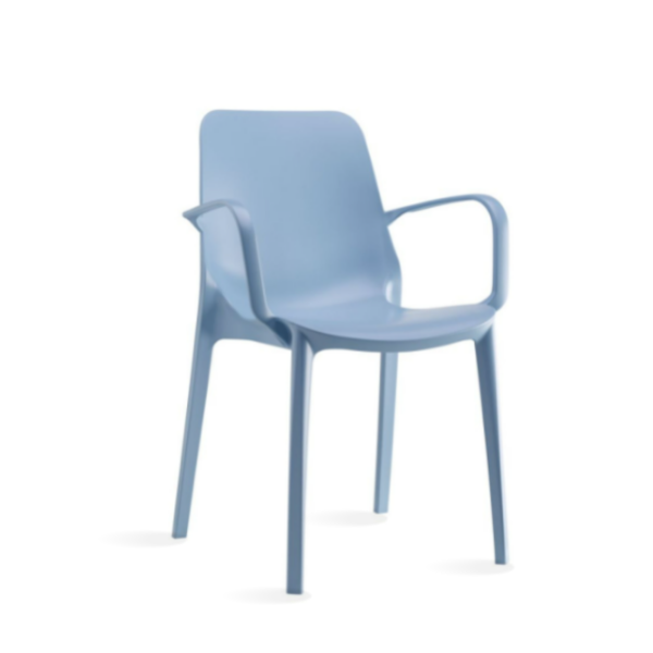sillón plastico exterior azul