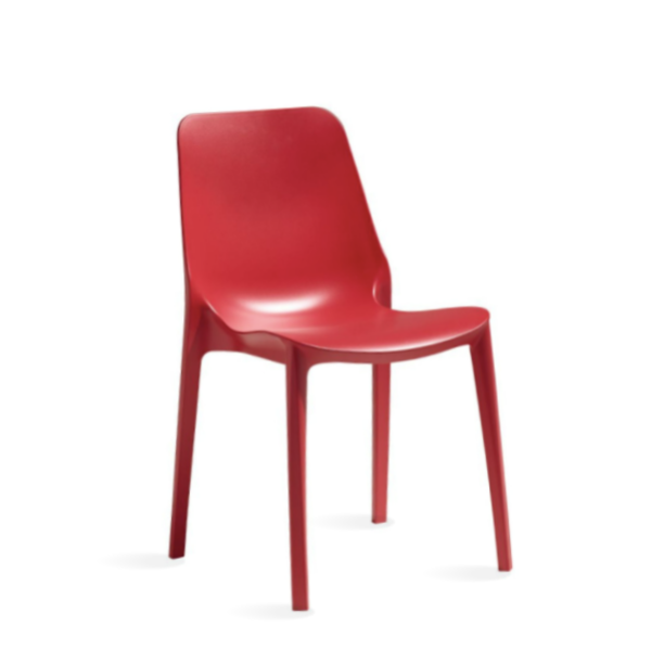 sillas plastico exterior roja