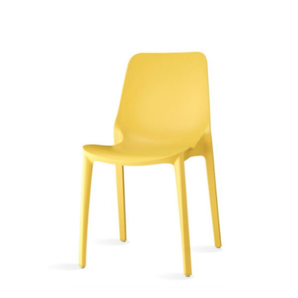 sillas plastico exterior amarilla
