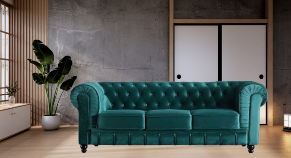 sofa chesterfield verde terciopelo